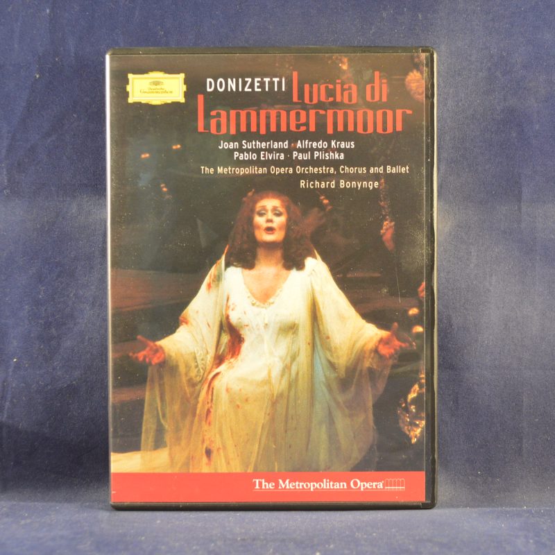 DONIZETTI, JOAN SUTHERLAND, ALFREDO KRAUS, PABLO ELVIRA, PAUL PLISHKA , THE METROPOLITAN OPERA ORCHESTRA, CHORUS AND BALLET, RICHARD BONYNGE - LUCIA DI LAMMERMOOR - DVD MUSICAL