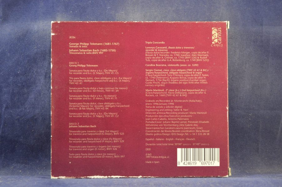 GEORG PHILIPP TELEMANN, JOHANN SEBASTIAN BACH / ENSEMBLE TRIPLA CONCORDIA - SONATAS & TRIOS - 2 CD - Imagen 2