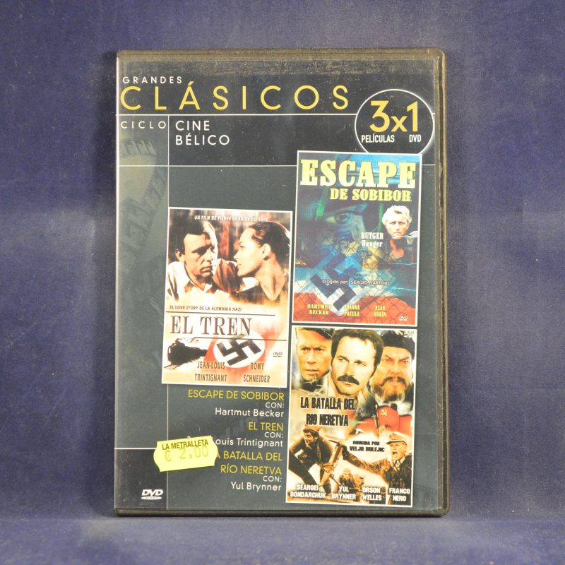 EL TREN / ESCAPE DE SOBIBOR / LA BATALLA DEL RIO NERETVA - GRANDES CLÁSICOS CINE BÉLICO - DVD CAJA FINA