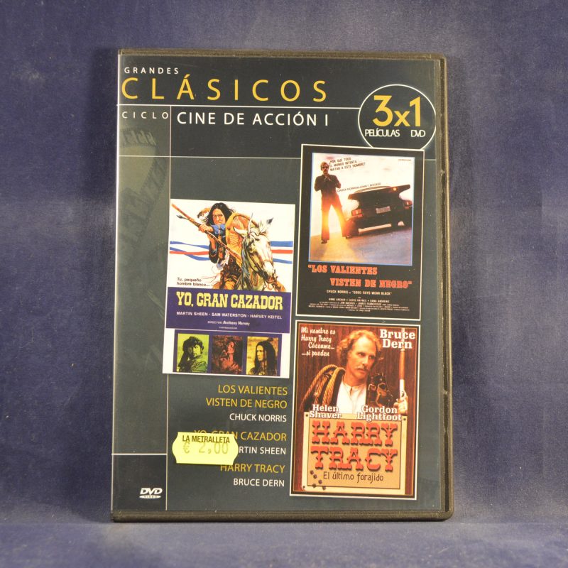 CINE DE ACCIÓN - LOS VALIENTES VISTEN DE NEGRO / YO, GRAN CAZADOR / HARRY TRACY - DVD CAJA FINA