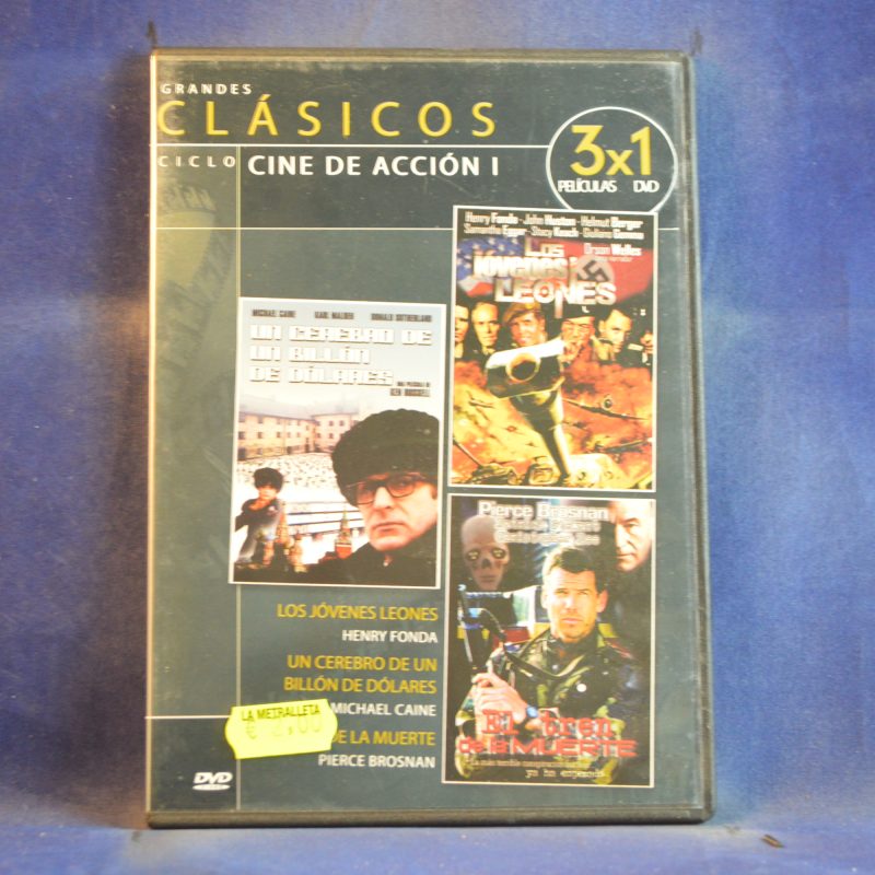 UN CEREBRO DE UN BILLÓN DE DÓLARES / LOS JÓVENES LEONES / EL TREN DE LA MUERTE - DVD CAJA FINA