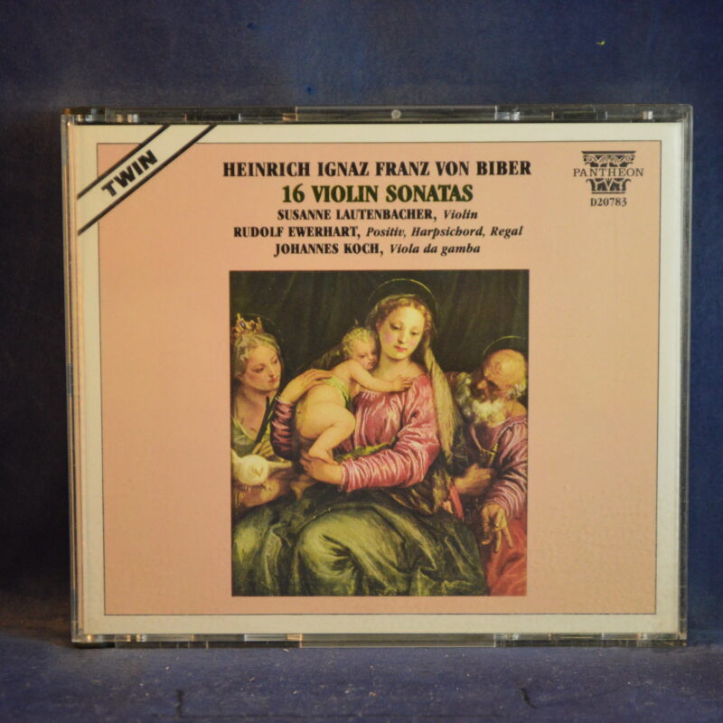 HEINRICH IGNAZ VON BIBER 16 VIOLIN SONATAS - SUSANNE LAUTENBACHER, VIOLIN / RUDOLF EWERHART, POSITIV, HARPSICHORD, REGAL / JOHANNES KOCH, VIOLA DA GAMBA - 2 CD