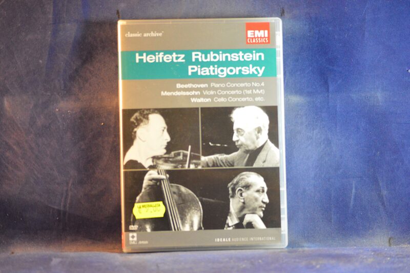HEIFETZ, RUBINSTEIN, PIATIGORSKY - BEETHOVEN, MENDELSSOHN, WALTON - PIANO CONCERTO NO.4, VIOLIN CONCERTO (1ST MVT), CELLO CONCERTO, ETC. - DVD MUSICAL