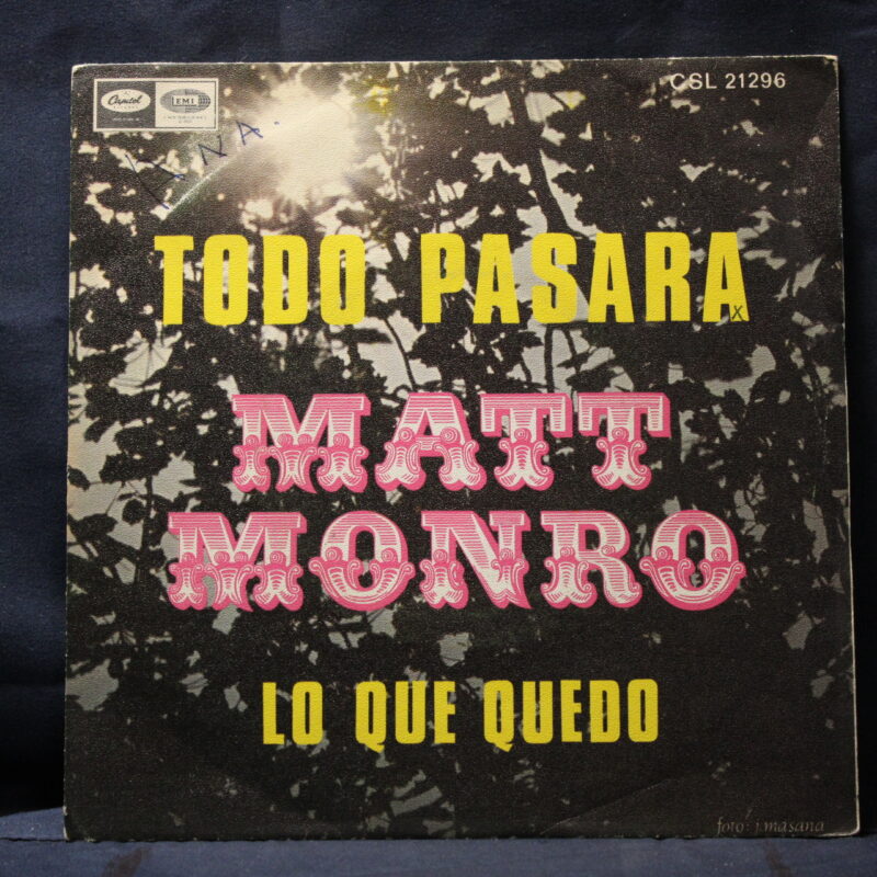 MATT MONRO – TODO PASARA - SINGLE