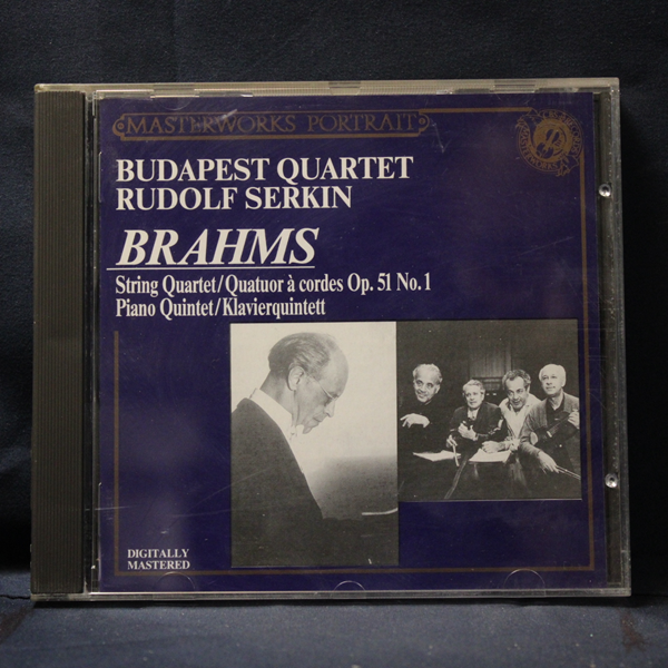 JOHANNES BRAHMS, RUDOLF SERKIN, BUDAPEST STRING QUARTET – BRAHMS: STRING QUARTET OP.51 NO.1; PIANO QUINTET - CD