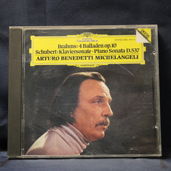 ARTURO BENEDETTI MICHELANGELI - JOHANNES BRAHMS - FRANZ SCHUBERT – 4 BALLADEN OP.10 / KLAVIERSONATE • PIANO SONATA D.537 - CD