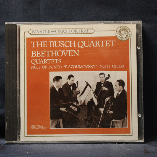 BEETHOVEN, THE BUSCH QUARTET – QUARTETS: NO. 7 OP. 59, NO. 1 "RAZOUMOVSKY" • NO. 13 OP. 130 - CD
