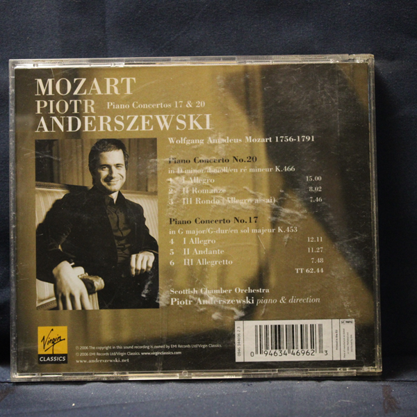 MOZART, PIOTR ANDERSZEWSKI, SCOTTISH CHAMBER ORCHESTRA – PIANO CONCERTOS 17 & 20 - CD - Imagen 2