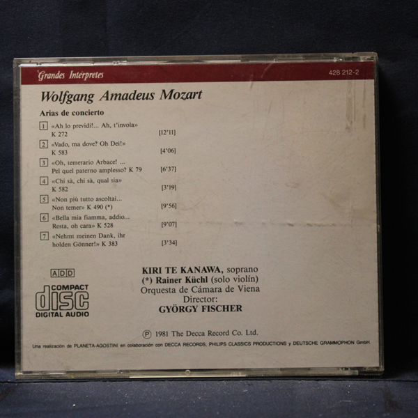KIRI TE KANAWA, WIENER KAMMERORCHESTER, GYÖRGY FISCHER – MOZART CONCERT ARIAS - CD - Imagen 2