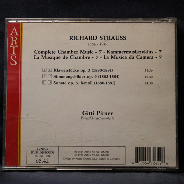 GITTI PIRNER, RICHARD STRAUSS – COMPLETE CHAMBER MUSIC, 7 • PIANO MUSIC - CD - Imagen 2