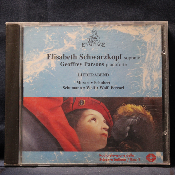 ELISABETH SCHWARZKOPF, GEOFFREY PARSONS – LIEDERABEND — MOZART • SCHUBERT • SCHUMANN • WOLF • WOLF-FERRARI - CD