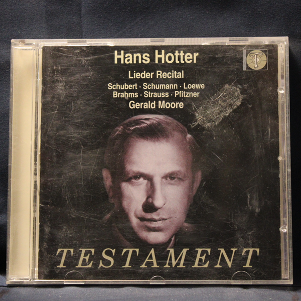 HANS HOTTER, GERALD MOORE – LIEDER RECITAL - SHUBERT . SCHUMANN . LOEWE . BRAHMS . STRAUSS . PFITZNER - CD