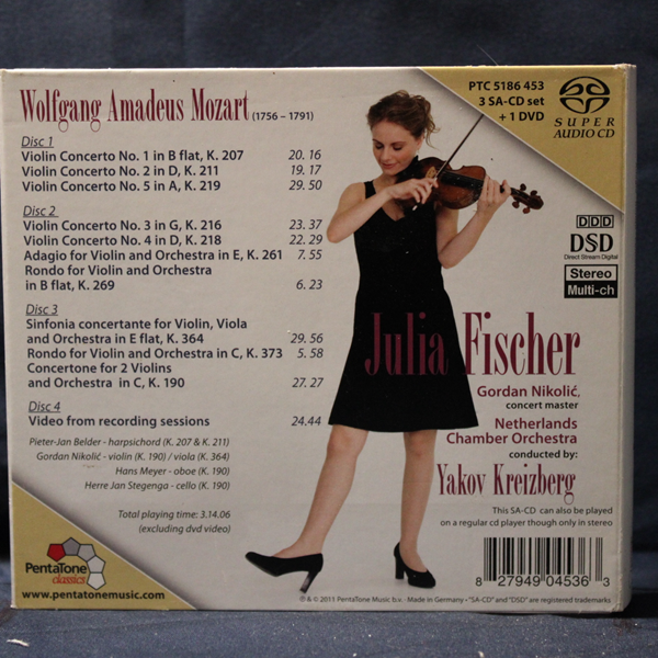 W.A. MOZART, JULIA FISCHER, NETHERLANDS CHAMBER ORCHESTRA CONDUCTED BY YAKOV KREIZBERG – THE VIOLIN CONCERTOS - 3 CD - Imagen 2