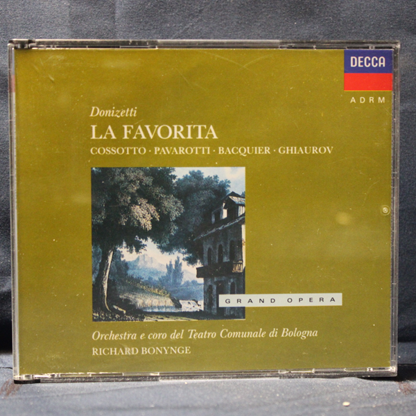 DONIZETTI - COSSOTTO · PAVAROTTI · BACQUIER · GHIAUROV · ORCHESTRA E CORO DEL TEATRO COMUNALE DI BOLOGNA · RICHARD BONYNGE – LA FAVORITA - 3 CD